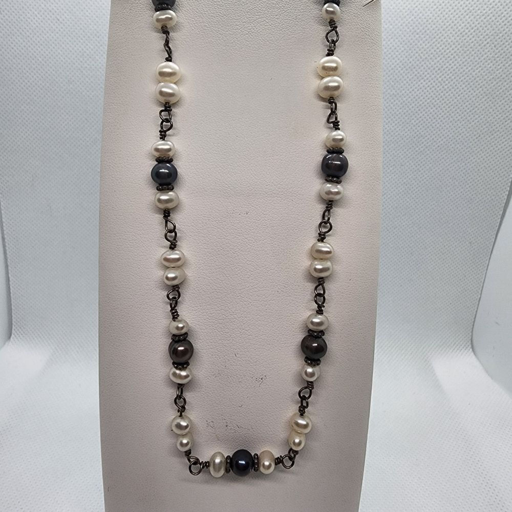 Sterling Silver & Genuine Pearl Necklace
